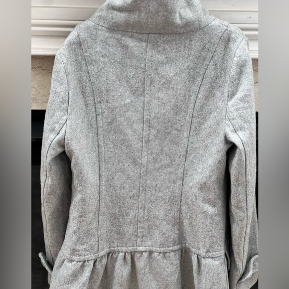 NWOT INGNI Women’s XS Light Grey Dress Coat Gorgeous Details & Two Collar Styles - Picture 5 of 12